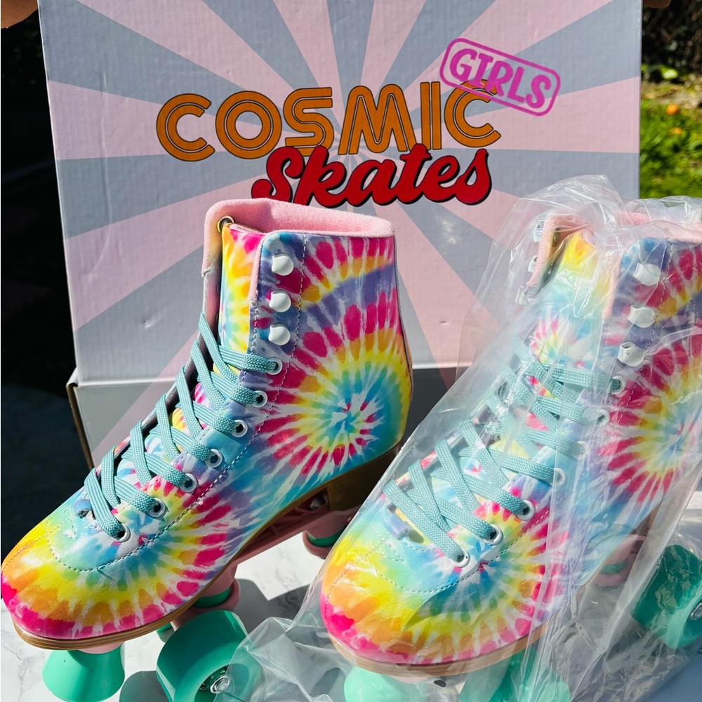 Cosmic Girl Psychedelic Roller Skates | Tie-Dye Quad Skates | New in Box